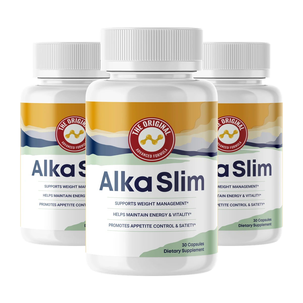 AlkaSlim daily fiber and fullness capsule three bottle pack